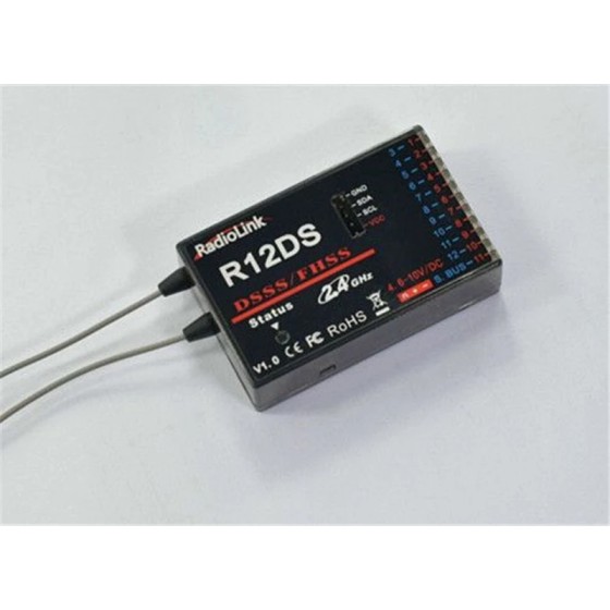 Radio link R12DS 2.4G 12CH Empfänger FHSS DSSS Spread Spectrum Dual Antenna Empfänger